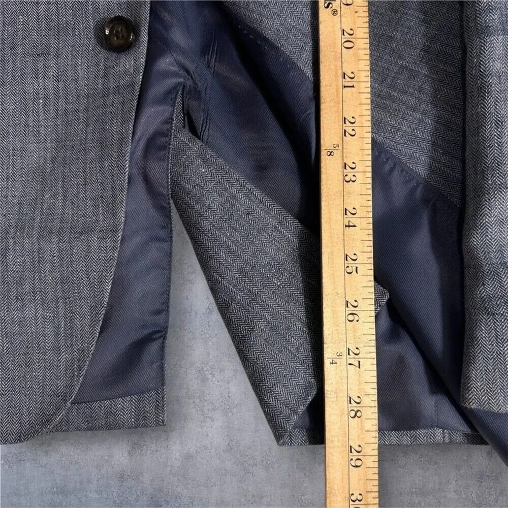 BANANA REPUBLIC Men's Blazer 42R Blue 100% Linen Sport Coat 2-Button Jacket Suit